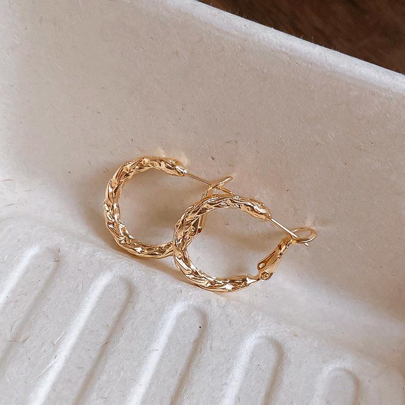 Серьги-кольца из золота с измельченным серебряным цирконом серьги Европейский и американский дизайн серег нишевые