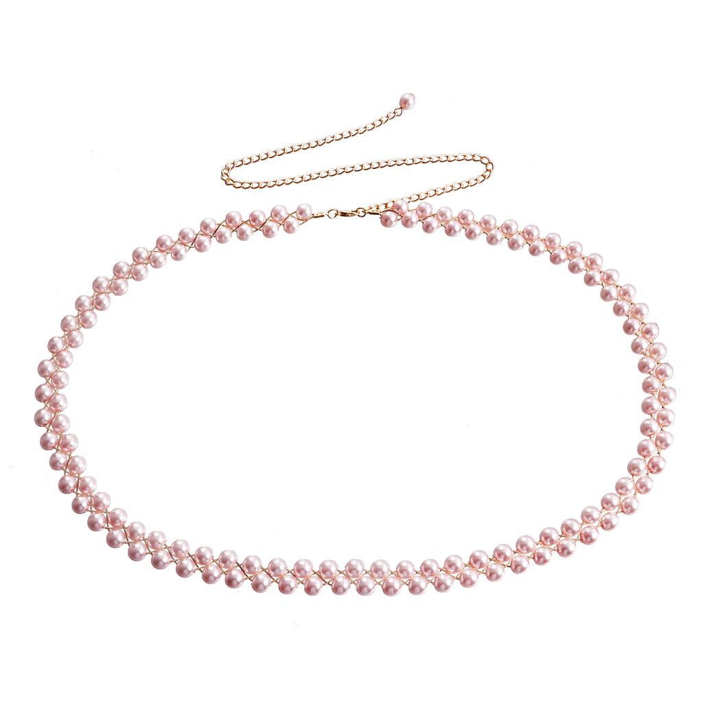 European and American trendy hot girls imitation pearl waist chain, high sense, sexy nightclub style bikini single-layer body chain