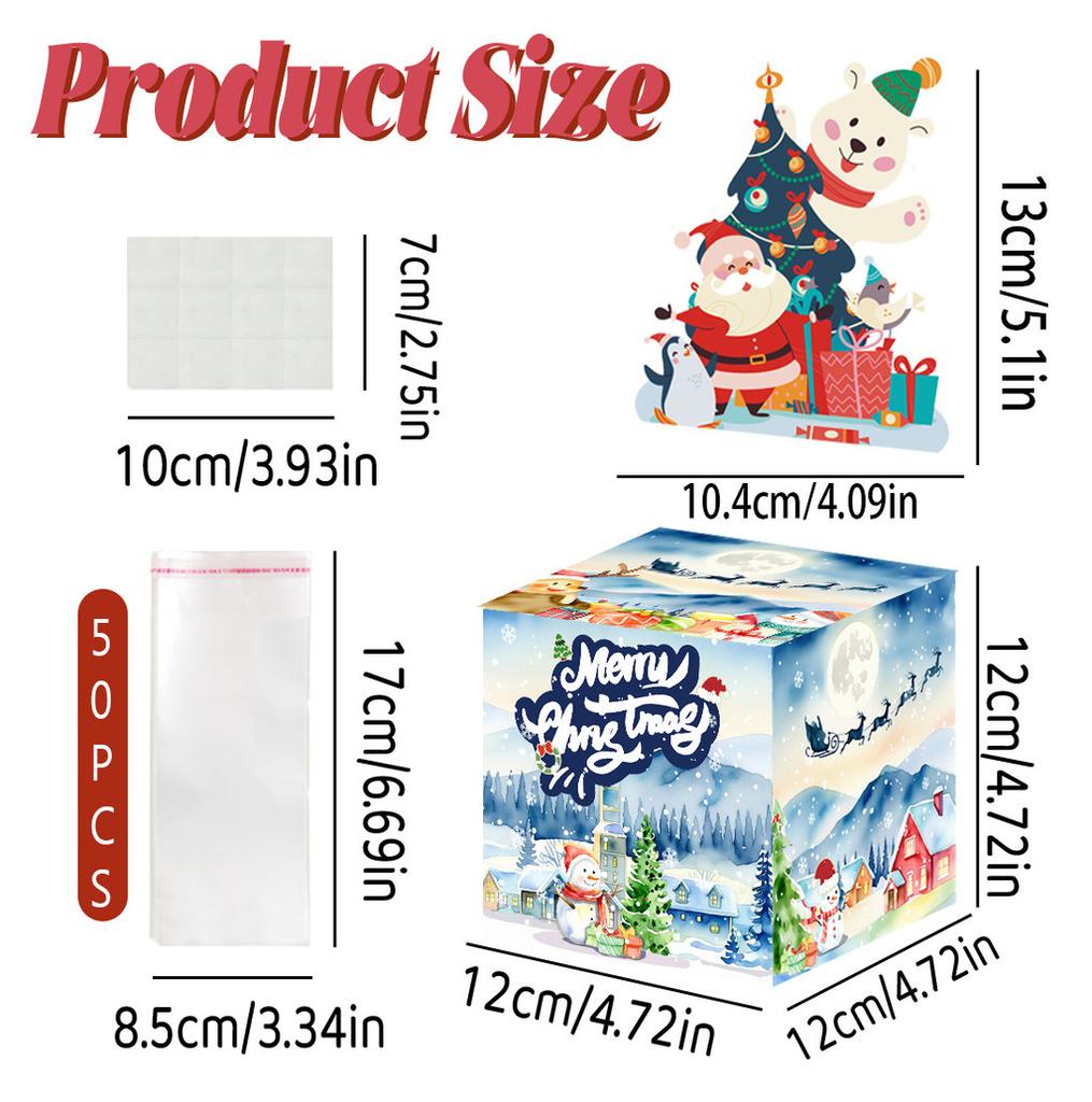 Blue Snowy Christmas Theme Party Gift Box With Paper Construction Prop Events
