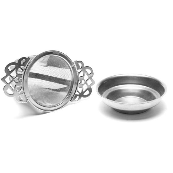 Фильтр для слива чая, заварочный фильтр из нержавеющей стали, мелкая сетка, крышка корзины большой емкости, двойной функциональный кофейный фильтр для чайных кружек, чайников, чашек