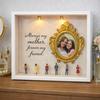 DIY Mini Museum Silhouette Box Personalized Photo Memory Display Case with Gold Frames Figurines Shadow Box Frame Kit with Light Gift for Mother's Day
