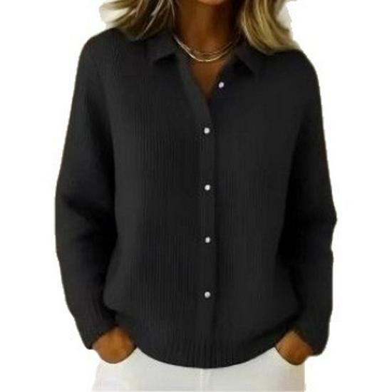 Женская рубашка 2026 Осень/Зима Европейская и Американская Однотонная с Принтом Свободного Кроя с Длинным Рукавом