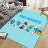 The Smurfs Flannel Pattern Square Carpet,Area Rug,Carpet Rug for Living Room Bedroom Sofa Playroom Decor,Non-slip Floor Mat