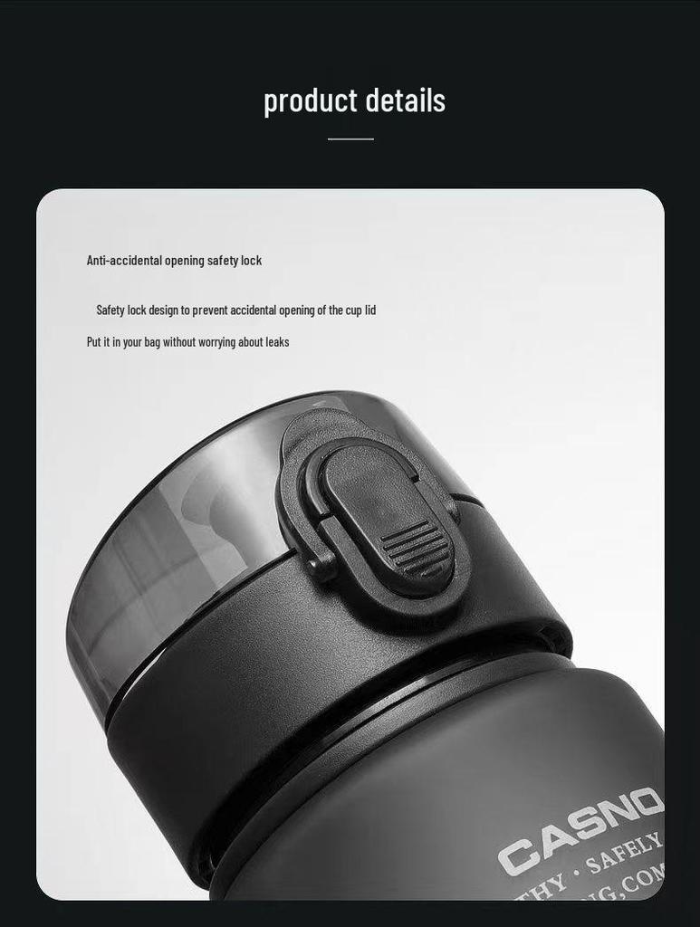 Мужская спортивная бутылка для воды большой емкости с матовым покрытием - Портативная пластиковая фляга для летнего фитнеса и путешествий