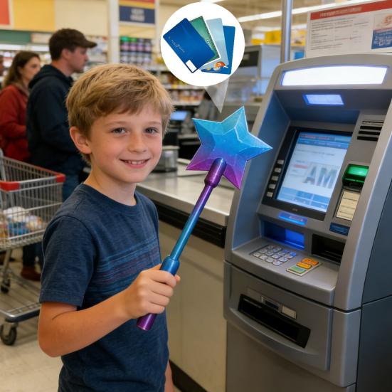 Card Holder Star Wand 3D Printed Tap-to-Pay Wand Contactless Credit Card Holder Fun Magical Payment Wand Gift for Kids Teens