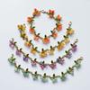 2026 NEW Sweet Colorful Beaded Plant Leaves Fruit Peach Cranberry Bracelet For Women Party Birthday Jewelry Gift