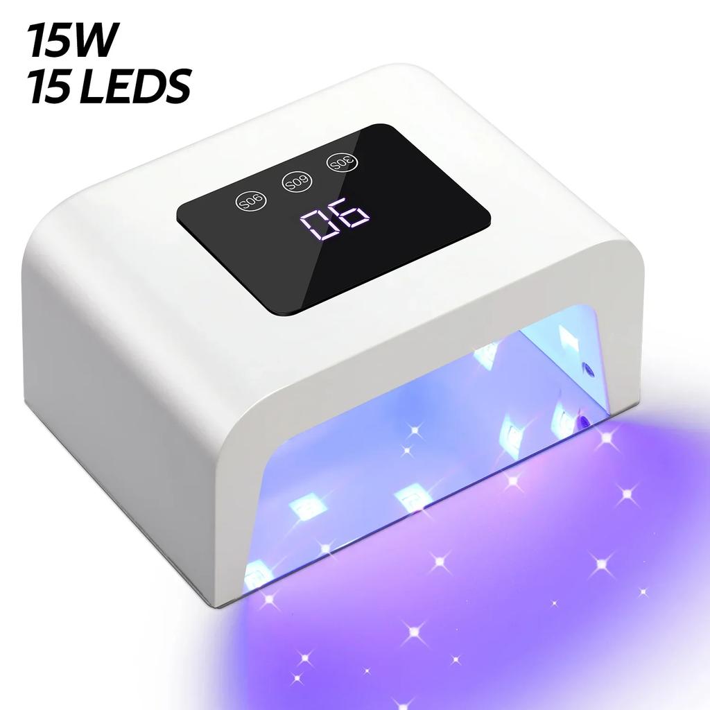 DianaBeauty УФ LED лампа для ногтей Профессиональная 15 Вт сушилка для ногтей с ЖК-сенсорным экраном и 3 настройками времени 15 светодиодов Лампа для маникюра Инструменты