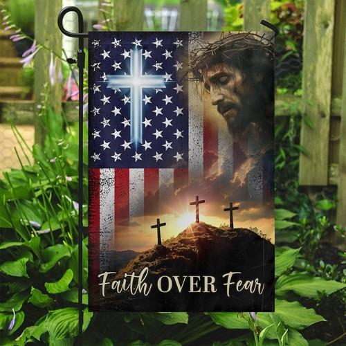 Happy July 4th Jesus Double-sided ag Independence Day Faith Over Fear ag UUI GGX