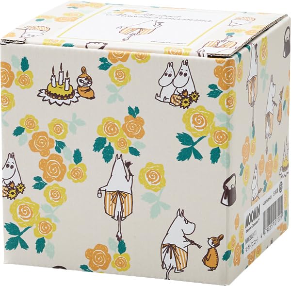 Керамическая кружка Муми-тролль, диаметр х 9 см высота, в печатной подарочной коробке Yamaka Made in, желтая, 8,5 см (300мл), коробка. Shoten, Япония, MM7802-11