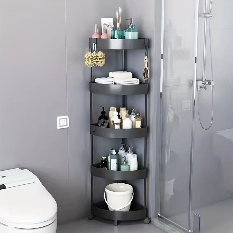 Угловая полка для ванной комнаты, треугольная полка для хранения на колесах, независимая двухъярусная тележка для хранения, многофункциональное передвижное хранилище для ванной комнаты