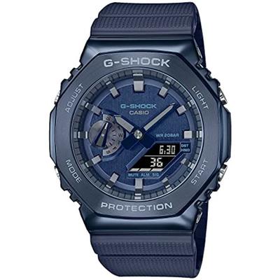 G-SHOCK Quartz GM-2100N-2AJF Мужские часы с металлическим покрытием и светодиодной подсветкой Голубые НОВИНКА