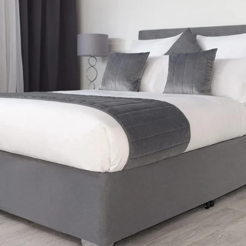 Роскошная искусственная замша Идеальная обертка для основания кровати Юбка-валик для дивана-кровати - С тканью с трех сторон и эластичной лентой по периметру Легко устанавливается