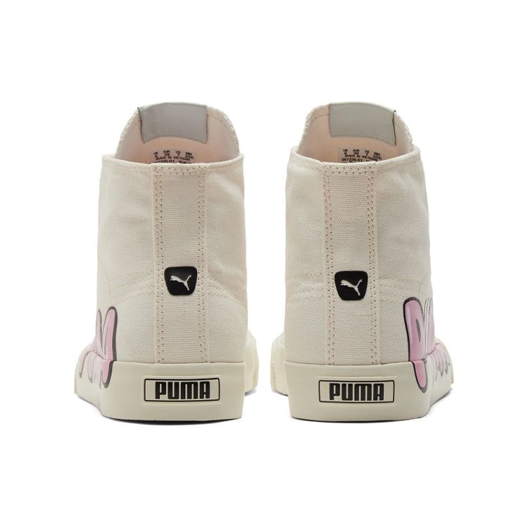 Puma Bari Mid Logo - Кроссовки унисекс белые Whisper-White Prism-Pink Black 387235-01