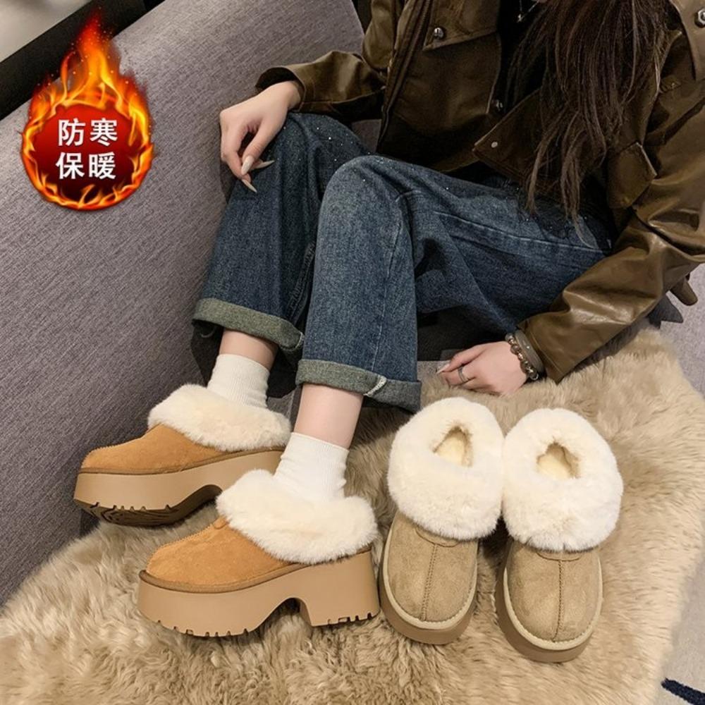 Fashion Designer Thick Soled and Raised Sheepskin Wool Integrated Snow Boots for Women In Winter 2024, New Warm and Plush Short Boots