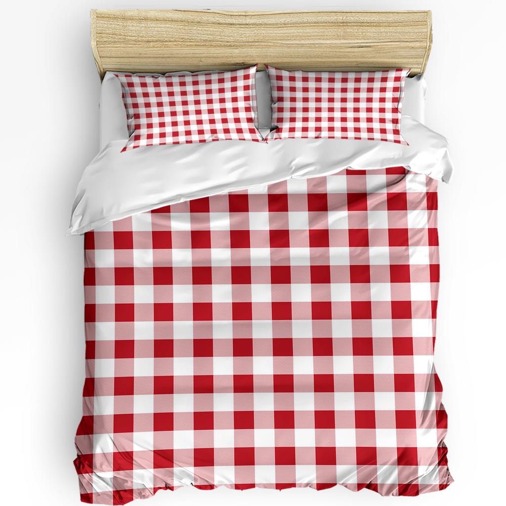 Geometric Red Black Gray Solid Abstract 3pcs Bedding Set For Double Bed Home Textile Duvet Cover Quilt Cover Pillowcase