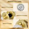 Privacy Crystal Door Knob, Gold Vintage Crystal Door Knob with Privacy Lock, Glass Doorknob Interior for Bathroom, Bedroom, Satin Brass