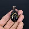 Tree Of Life Black Eye Obsidian Pendant Handmade Gemstone Jewelry, 999 Copper Wire Wrapped Pendant Design Jewelry Pendant