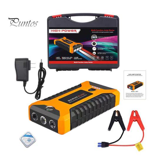 Multifunctional Car Battery Jump Starter with LED Flashlight Easy To Use 12V Portable Power Pack Battery Booster Jump Box
