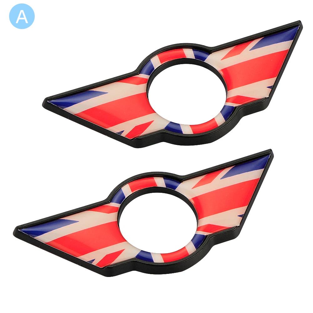 Car Interior Door Pin Lock Wing Emblem Badge Sticker For Mini Cooper Clubman S R50 R53 R55 R56 F54 F55 F56 F60 Countryman