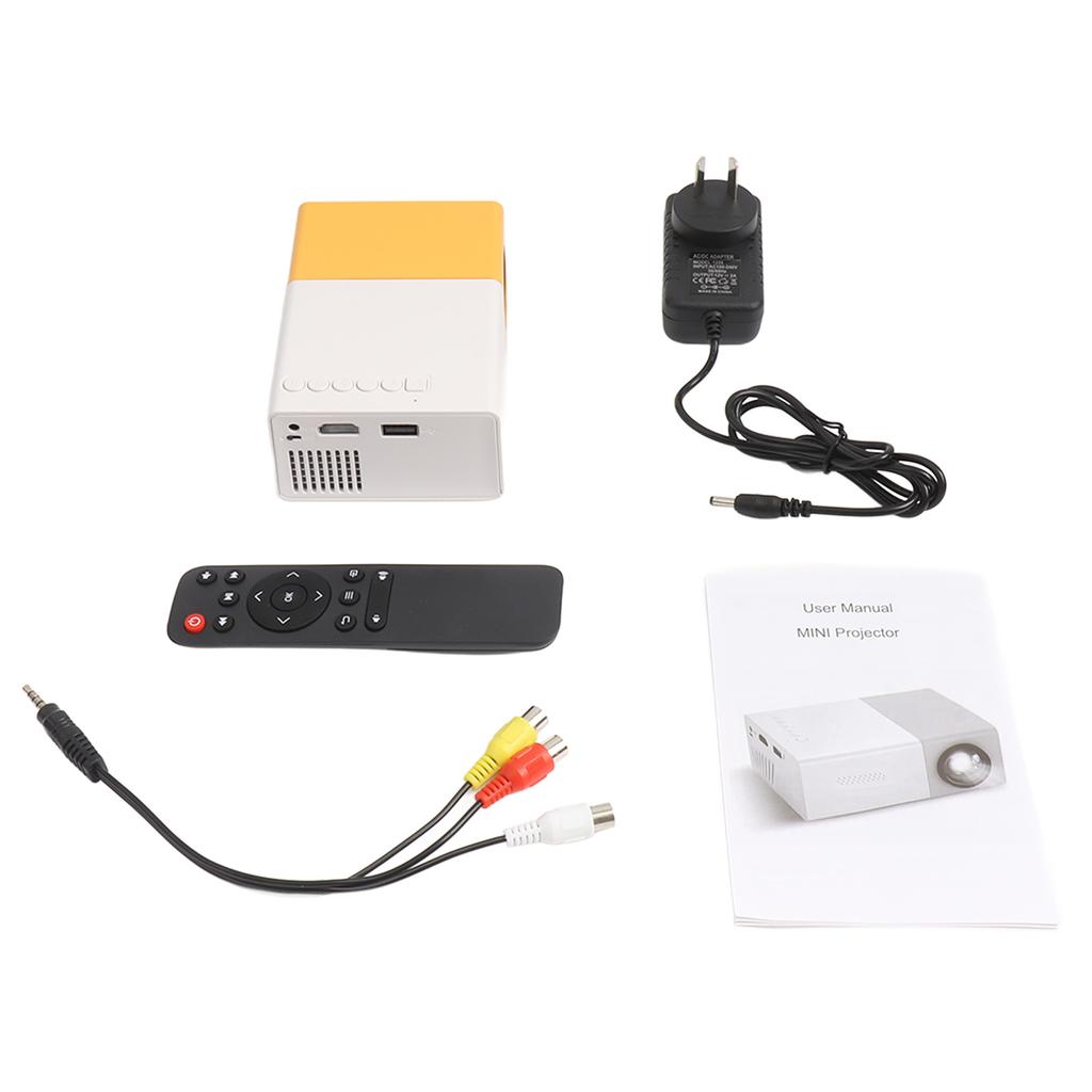 Мини-проектор Портативный мини-проектор с большим экраном 17–32 дюйма и разрешением 1920x1080 для дома