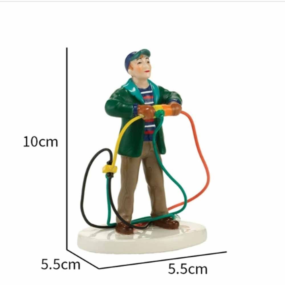 Resin Christmas Snowman Doll Ornament Christmas Village Street Scene Garden Decoration