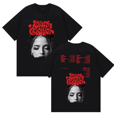 Мерч тура рэперши Нины Чубы по аренам 2025, винтажная хип-хоп футболка с коротким рукавом для мужчин и женщин, футболки из чистого хлопка, уличная одежда