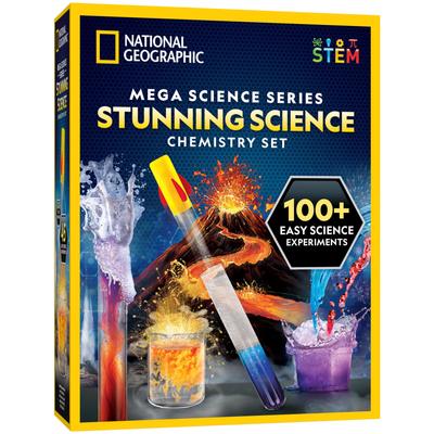 NATIONAL GEOGRAPHIC Удивительный набор химии Мега научный набор Более 15 простых экспериментов Вулканическая химия STEM обучающая игрушка Эксклюзивный научный набор Amazon
