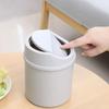 Small Tabletop Trash Can With Lid, Household Office Desk Storage Box, Bedroom Cleaning Work Area Mini Trash Bin