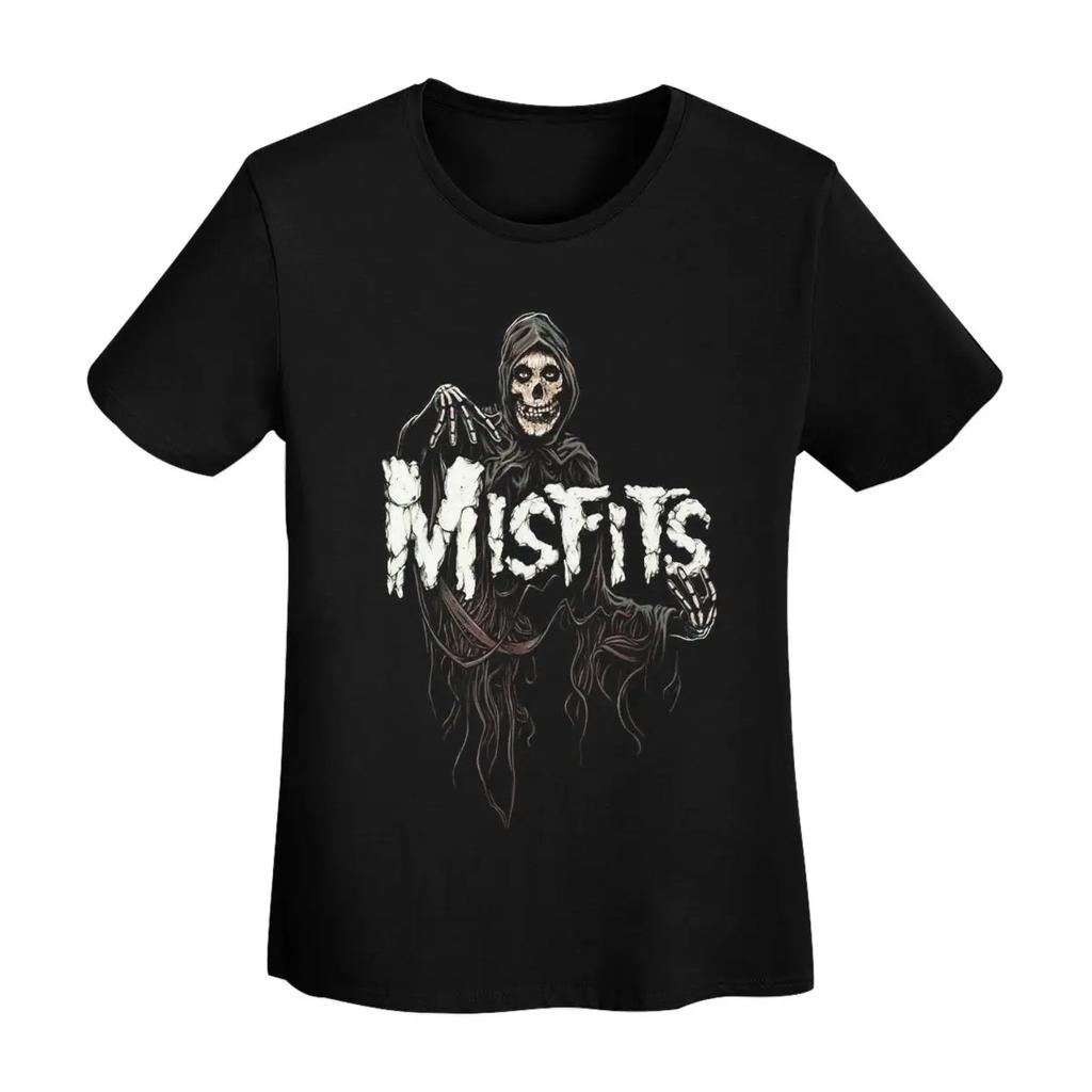 Misfits Skull TShirt Women Short Sleeve T Shirts ONeck Clothes Cotton Summer Tees Streetwear