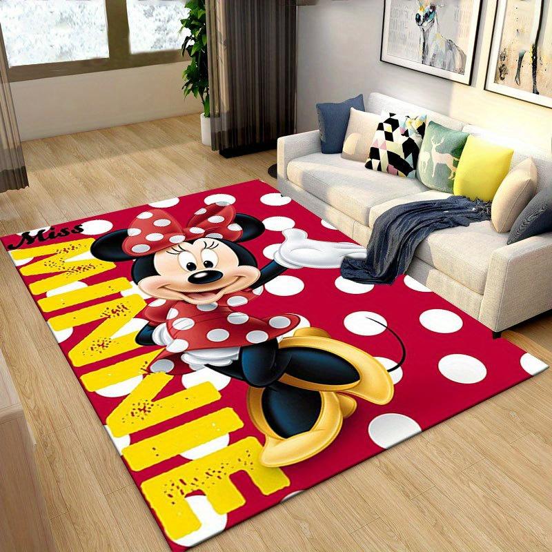 1 шт. Ковер с рисунком Микки Мауса и Минни от Disney, Ковер для зоны, Нескользящий ковер, Ручная стирка, Коврик для пола, Подходит для гостиной, спальни, домашнего декора