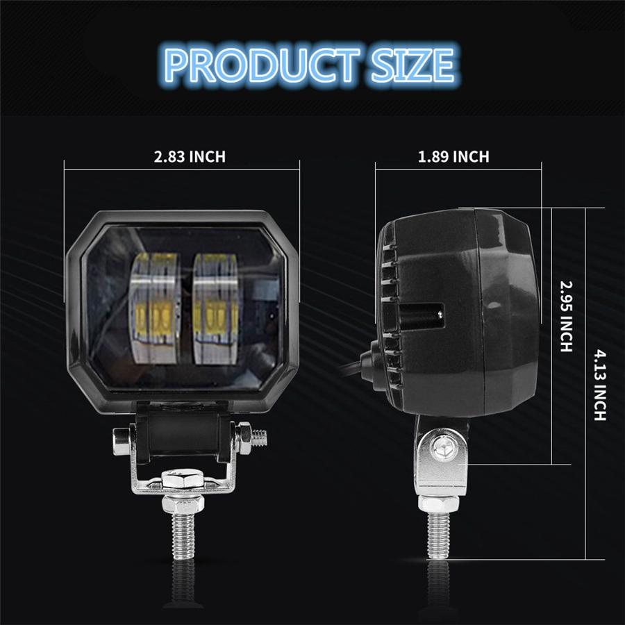 2 шт. 3 дюйма 12 В 24 В 6500 К 40 Вт Водонепроницаемая светодиодная балка CREE для бездорожья Автомобиль Лодка светодиодный рабочий свет Точечный свет
