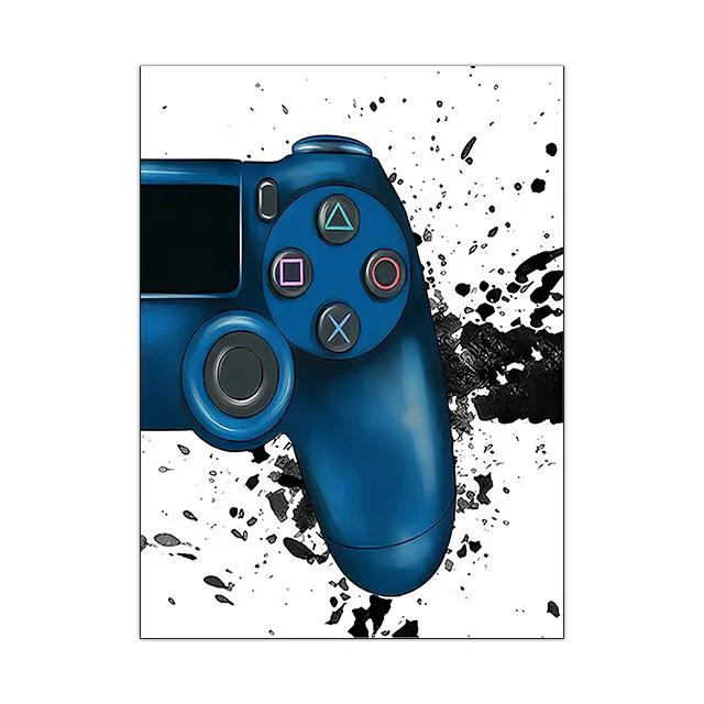 Холст Картины Игра Игровая Комната Геймпад Абстрактные Постеры и Принты Настенное Искусство Картинки Подарок Геймеру для Мальчиков Декор Детской Комнаты