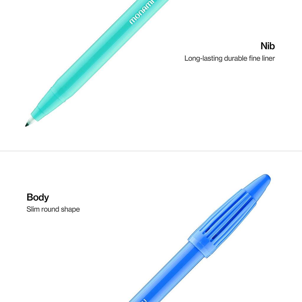 Monami 3000 PLUSPEN Color Pen, Set of 48, Assorted