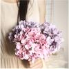1 шт. Искусственный шелковый цветок, букет гортензии 35 см, цветная композиция из искусственных цветов Macarons, свадебный праздничный декор для дома