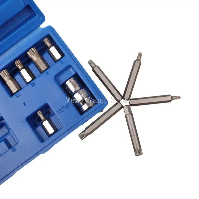 Набор бит для отвертки типа М с адаптером, длинный хвостовик 10 мм, набор бит M5 M6 M8 M10 M12, 12 наконечников для ремонта