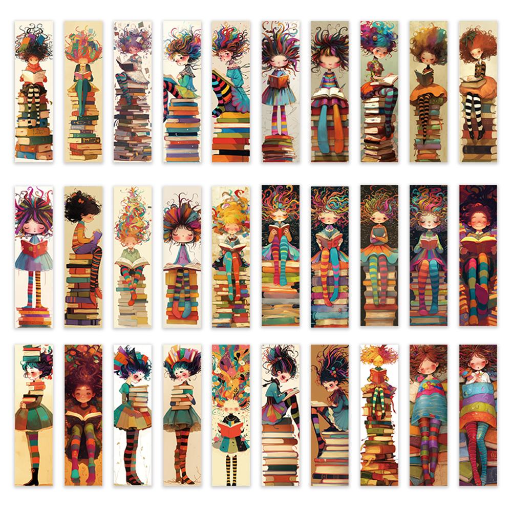 32 шт., ретро и причудливая закладка девочки-книголюба, подходит для учителей, читателей и любителей книг, подарок на день рождения