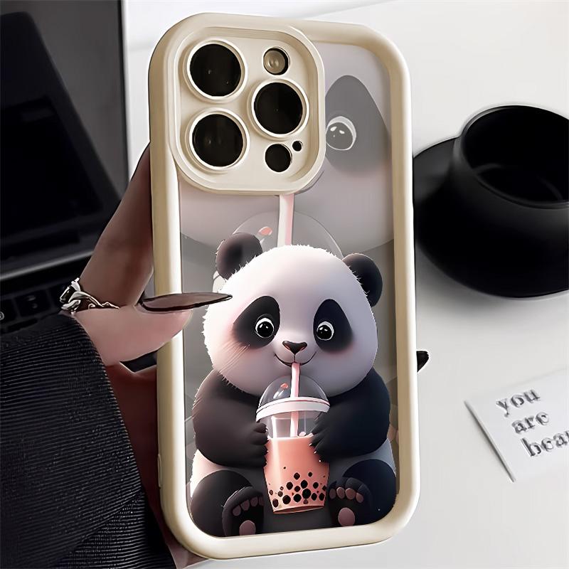 Милый силиконовый чехол для телефона с пандой для iPhone 11 13 16 Pro Max 15 14 12 XS X XR 7 8 Plus SE 16promax 15promax противоударный чехол Funda