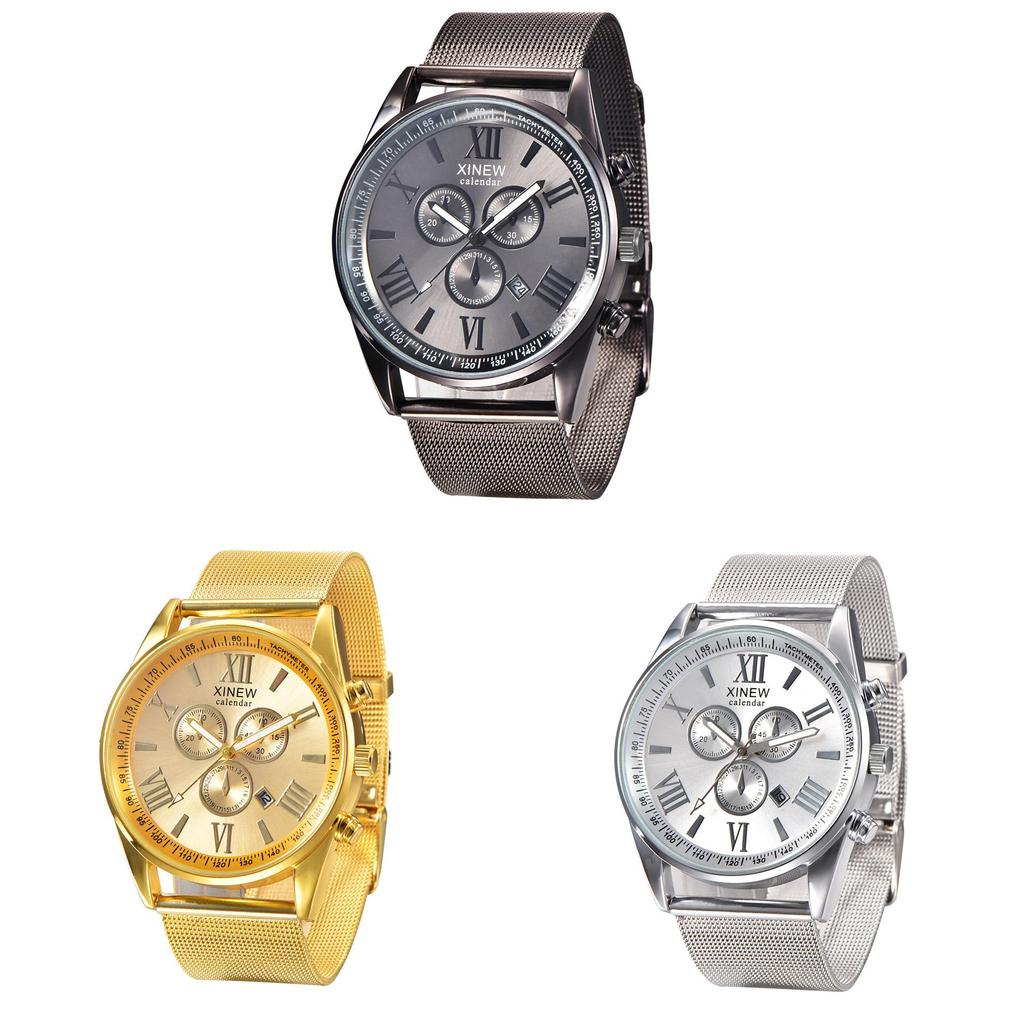 Premium Quality Mens Stainless Steel Military Watch With Elegant Date Functionality