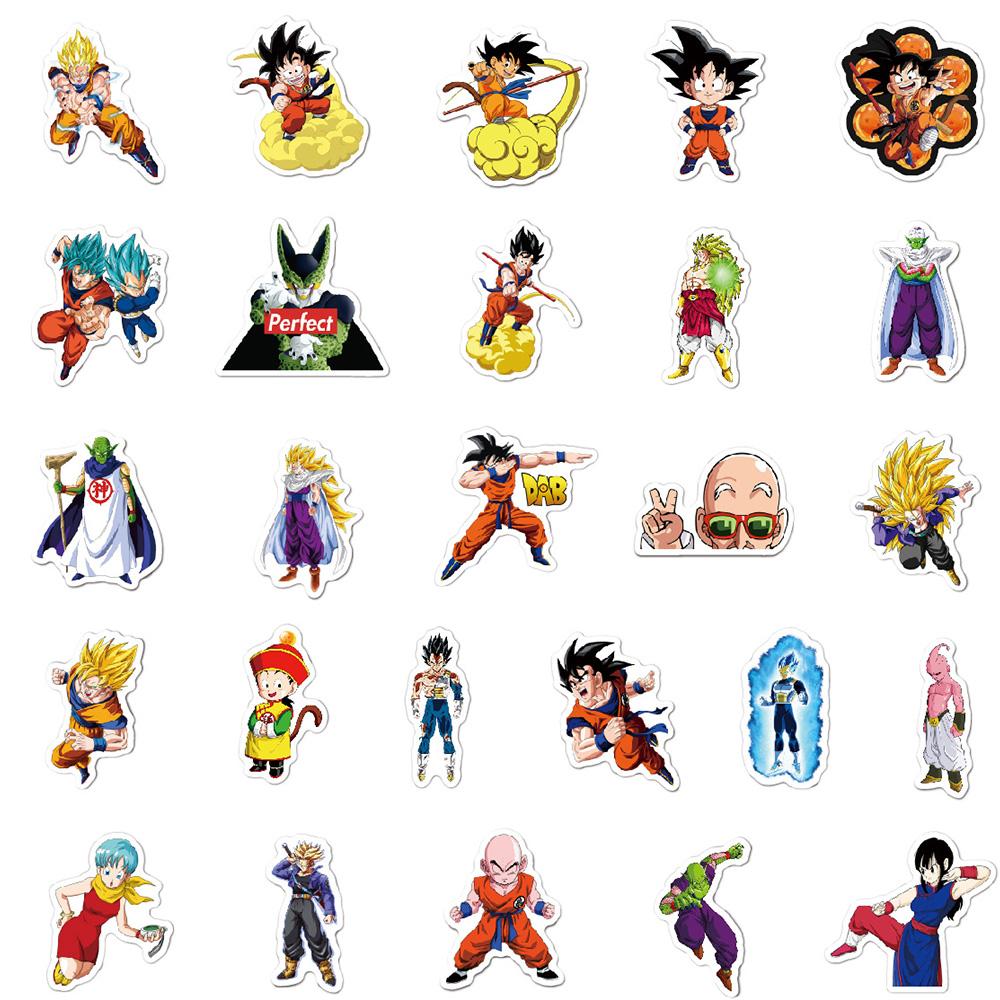 10/30/50 шт. Классические аниме Dragon Ball Водонепроницаемые наклейки Мультяшные наклейки Сон Гоку Игрушки Декоративные для автомобиля, ноутбука Виниловые наборы наклеек
