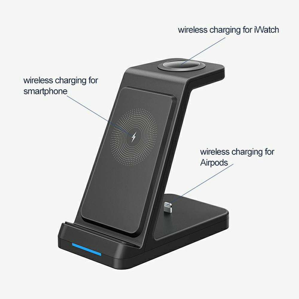 Беспроводное зарядное устройство 3 в 1 для Airpods/мобильного телефона/зарядной станции для смарт-часов