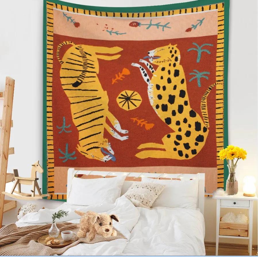 Гобелен для гостиной, фоновая роспись, пляжный коврик, украшение для дома, простой и свежий персонаж, настенный