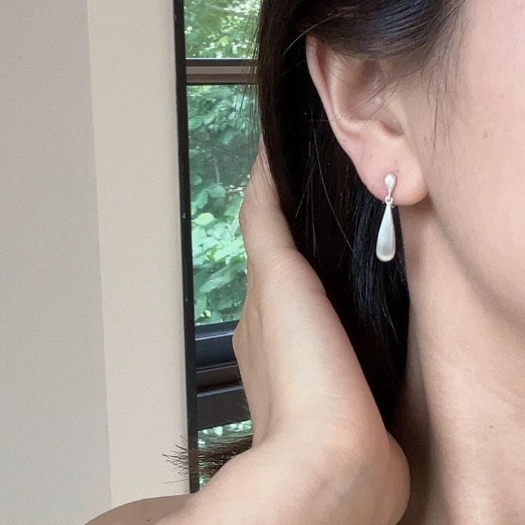 BF CLUB 925 Sterling Silver Earrings For Women Trendy Simple Retro Waterdrop Earring Jewelry Prevent Allergy Party Accessories