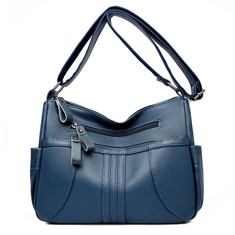 Middle-aged mother flip bag woman 2025 autumn and winter new fashion messenger bag soft leather simple large capacity shoulder bag