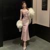 Women's French Celebrity Slim-fitting Fishtail Dress with Slim Back