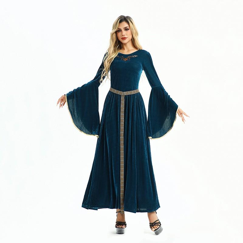 Medieval Renaissance Costume Dress Women Vintage European Peasant Farm Outfit Cosplay Stage