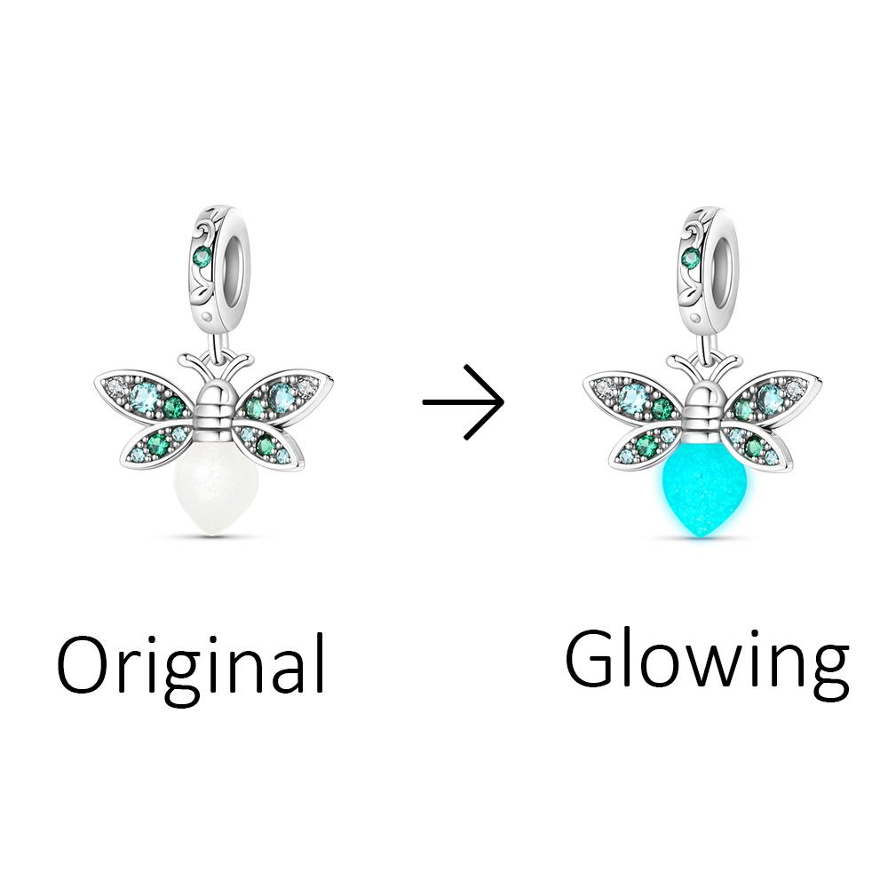 Custom Engraved Glow Pendant Charm Fine Fashion Jewelry Designer Dangle for Bracelet Women Party Gift