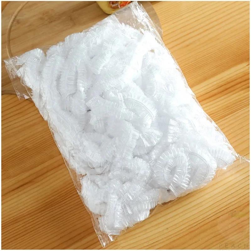 100 шт. одноразовых крышек для сохранения свежести, пластиковые крышки для хранения продуктов, многоразовые крышки для мисок, эластичные чехлы, эластичные чехлы