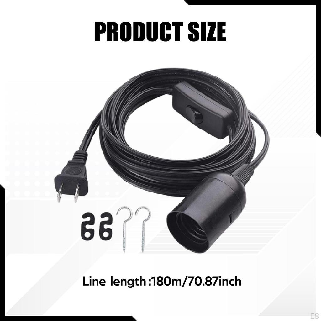 60W Pendant Light Extension Cord, E26 Base, Easy To Use, Garage Light, with on/Off Switch, Plug