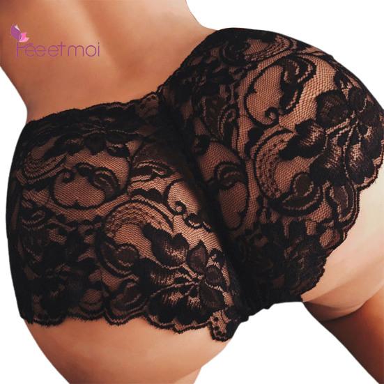 Трусики с низкой талией и кружевной вышивкой, прозрачные оборки, сексуальный размер