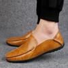 Men's Summer British Casual Bean Shoes 46 Size Large Foot Set Driving Lazy Shoes Breathable Men's Shoes